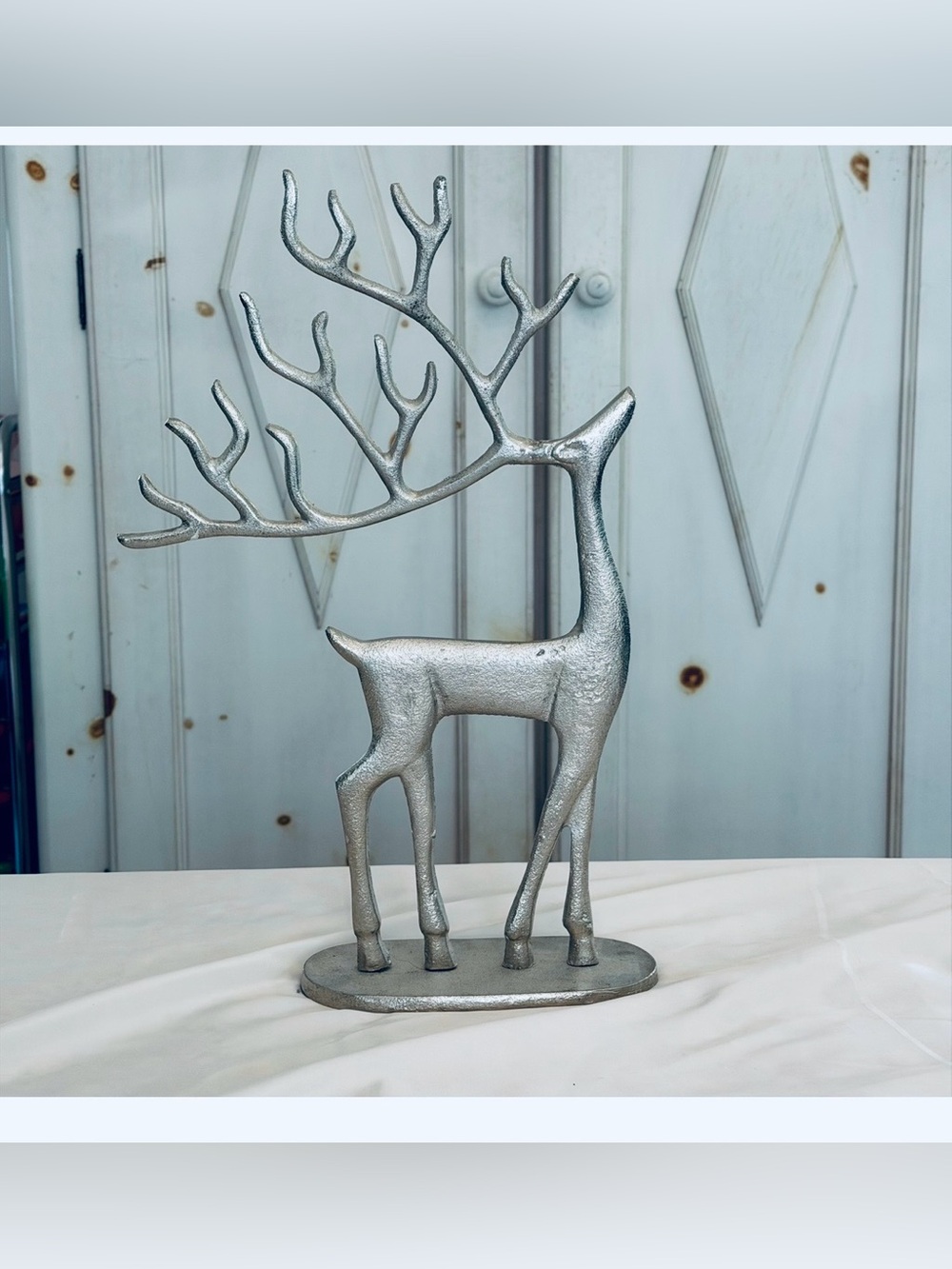 Silver Decorative Reindeer Figurine -Pottery Barn Dupe